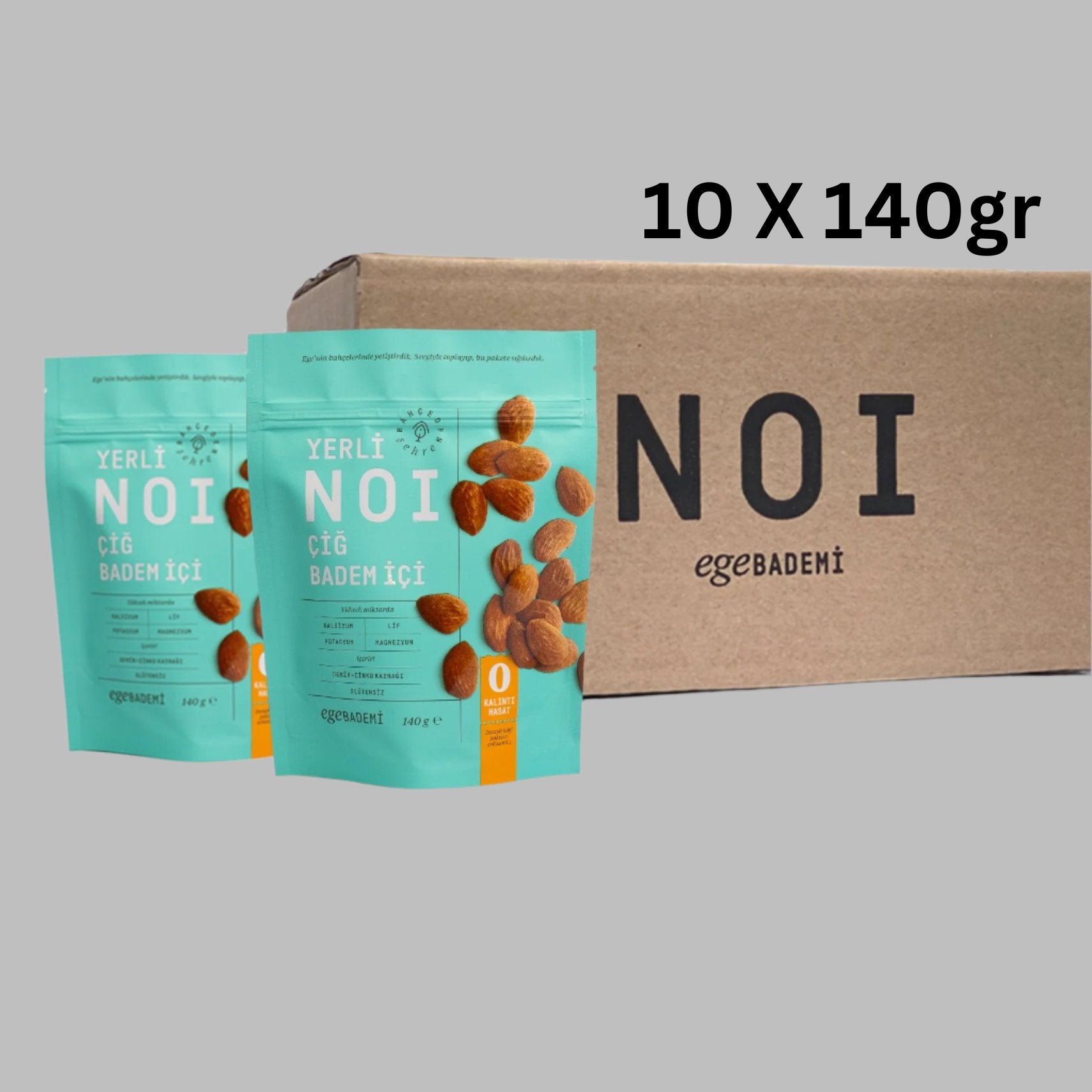 10'lu NOI Çiğ Badem İçi 10 x 140gr